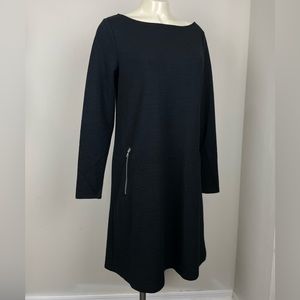 New! Gap Black Long Sleeved Dress with Chrome Zippers Size Medium